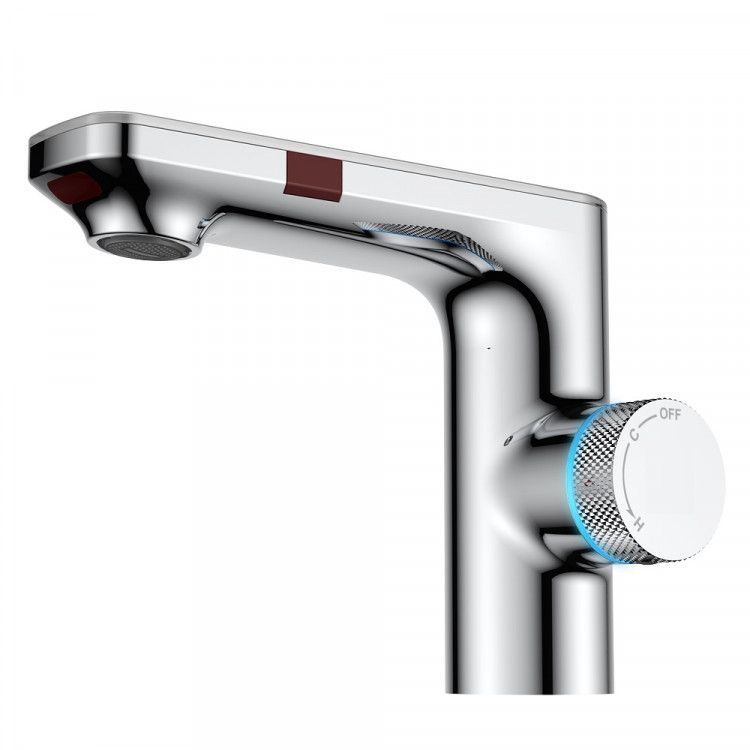 Смеситель на раковину MORANS сенсорный, с термостатом, хром глянцевый, BERGES