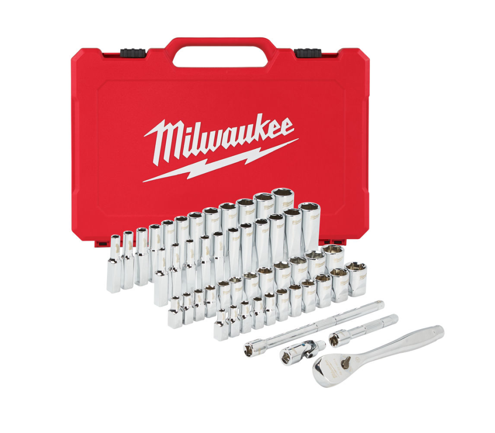 Набор метрических и дюймовых головок с трещоткой 1/4" (50 шт), Milwaukee