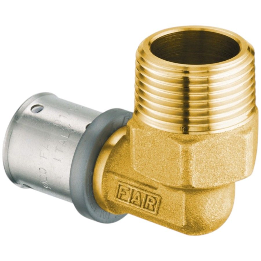 Угол 20х1/2 НР латунь, пресс FAR