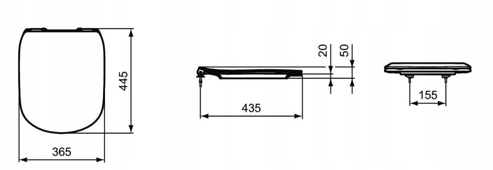 Сиденье с крышкой TESI тонкое, тип SANDWICH, (soft close), IDEAL STANDARD