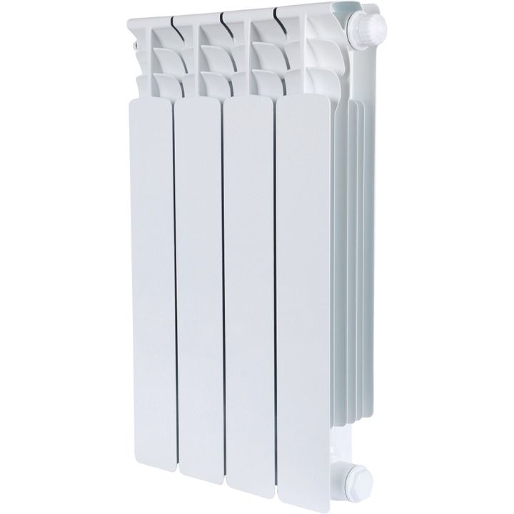 Радиатор биметаллический секционный Space 500/90 мм 4 секции белый нижнее правое подключение STOUT