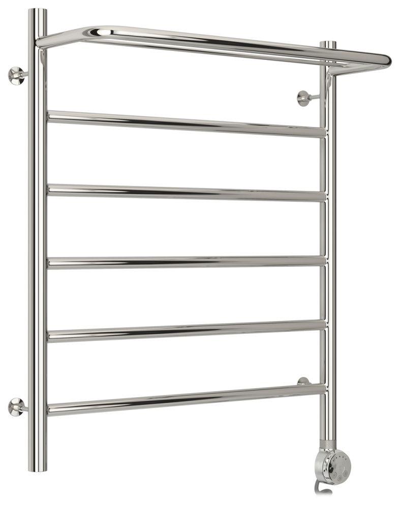 Полотенцесушитель электрический №20 ТП, 600х500 (Полка + 5) П16, хром, Стилье