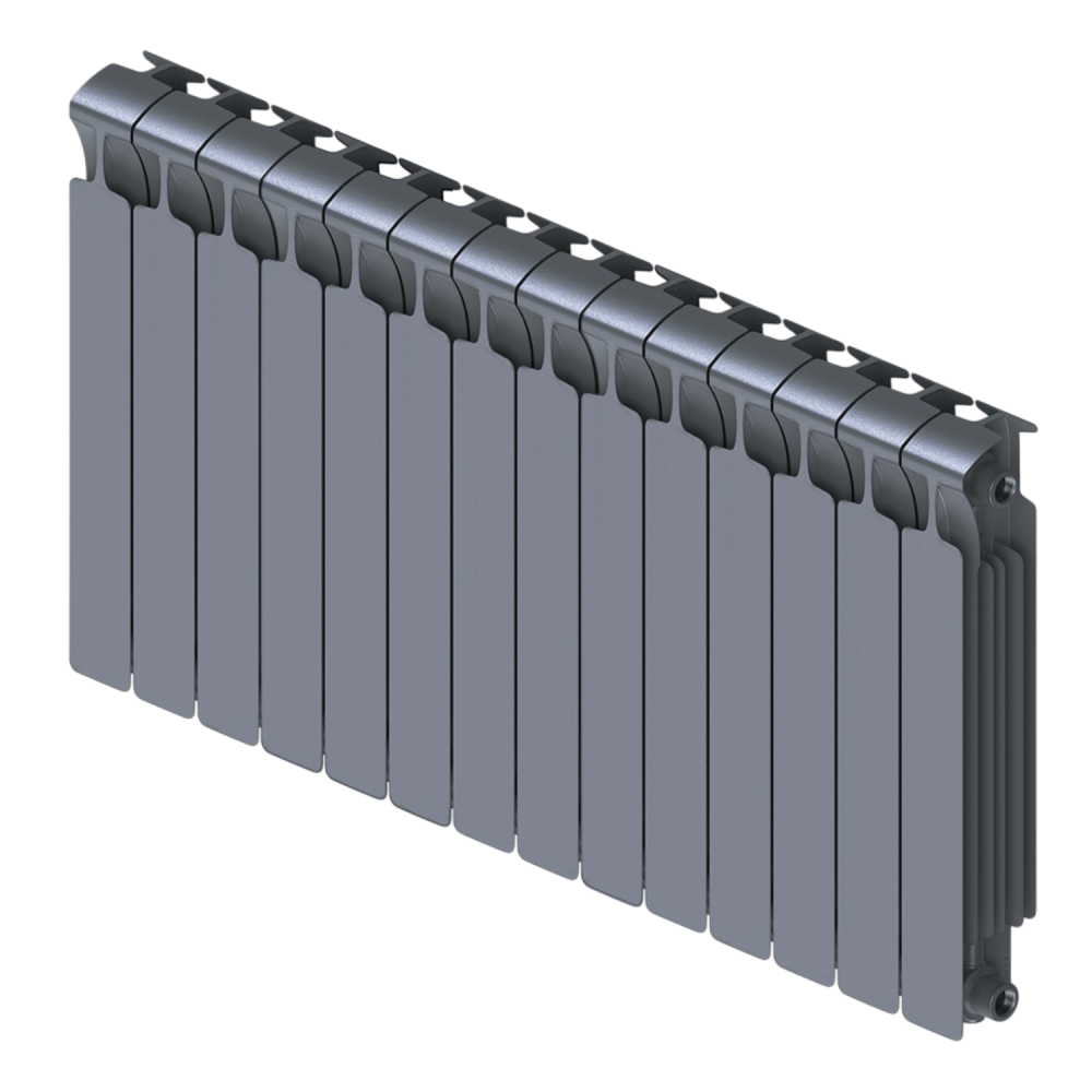 Радиатор биметаллический Monolit 350/100  14 секции G3/4" боковое подкл. Титан Rifar