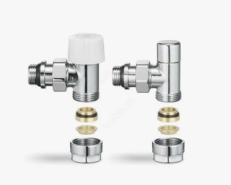 Комплект радиаторных клапанов 1/2х3/4Ek осевой матовый никель Varmega