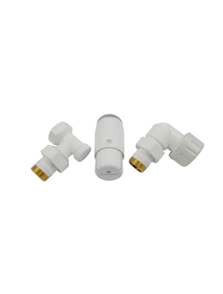 Комплект трехосевой левый Белый DN15 GZ1/2xGW1/2 с головкой Мини M30x1,5