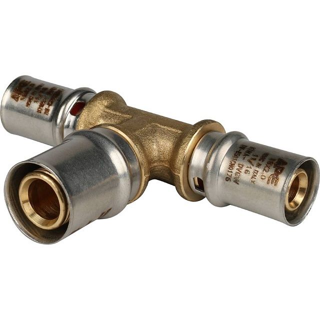 Тройник  16x20x16 латунь, пресс Stout