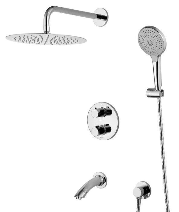 Система встраиваемая для ванны и душа YETI (круглая) термостатическая хром LEMARK