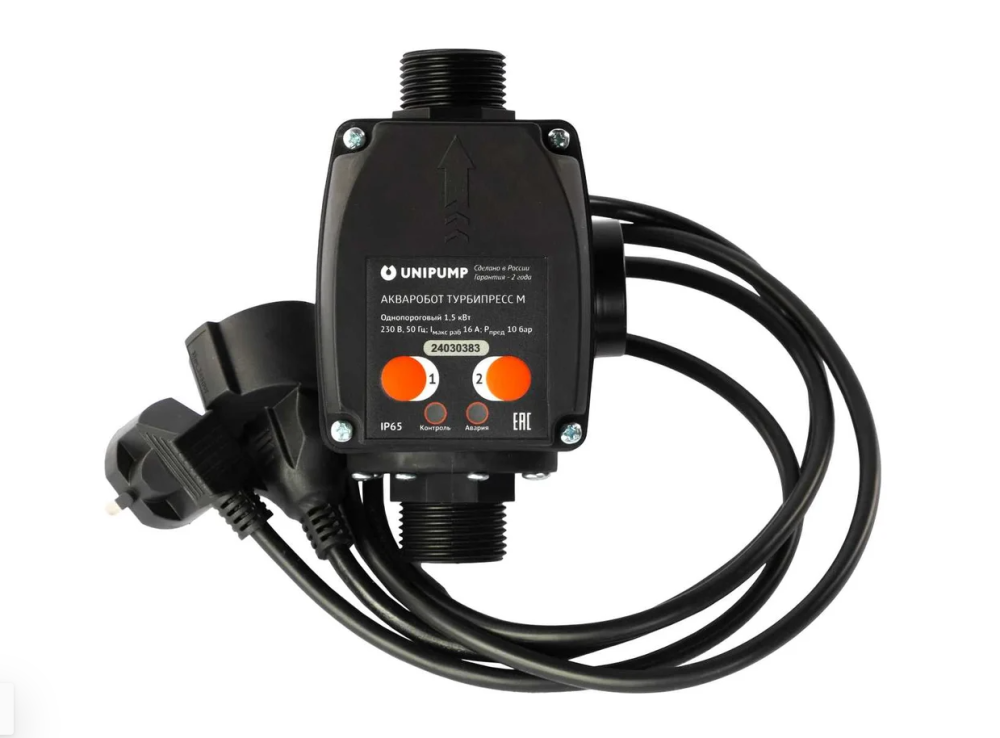 Блок управления насосом ТУРБИПРЕСС М с вилкой и розеткой UNIPUMP