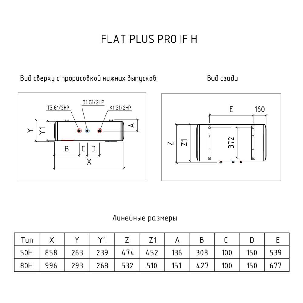 Водонагреватель THERMEX IF 80 H (pro) горизонт.