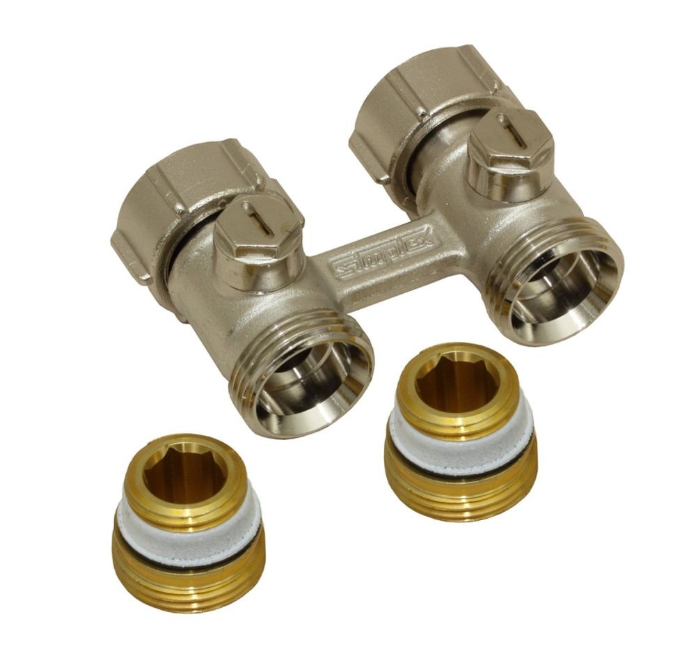 Узел нижнего подключения Exclusive Line D1/50 прямой, ВР1/2х3/4НР, с ниппелями 1/2"  Simplex