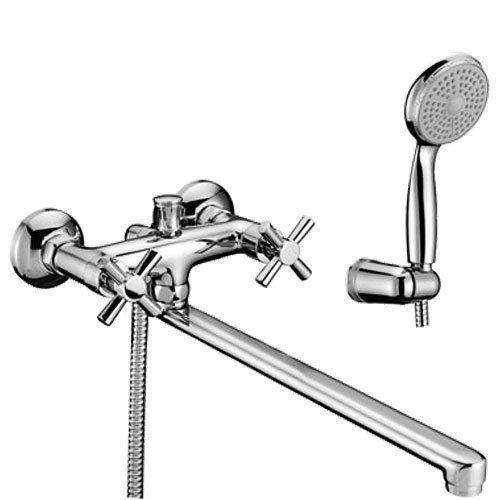 Смеситель универсальный NEO с плоским изливом 350мм (с лейкой и шлангом) хром LEMARK