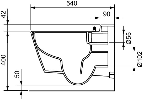 Комплект подвесного унитаза с крышкой TECEone, с гигиеническим душем TECE (9700200+9700600)