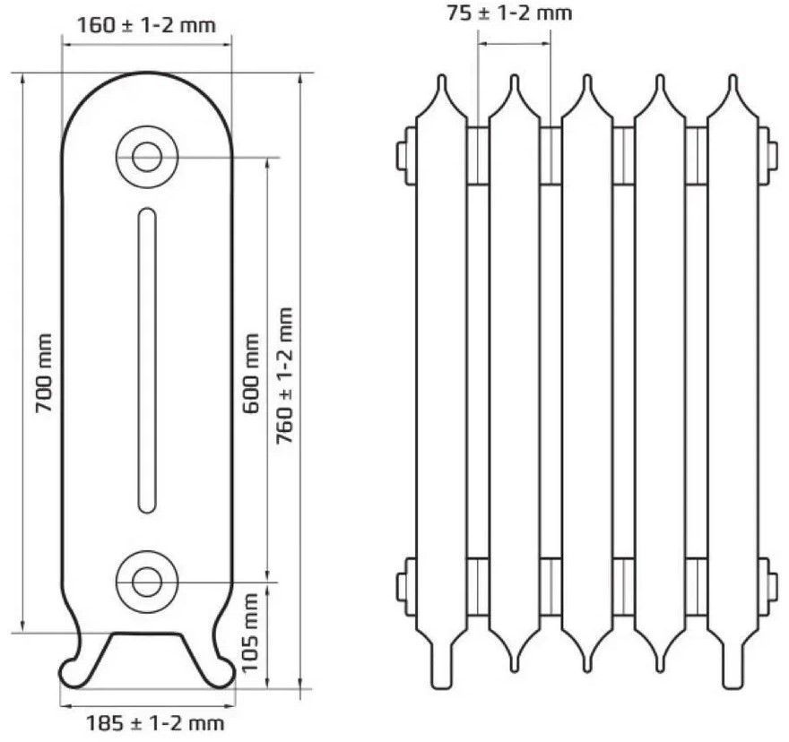 Радиатор чугунный Радимакс TROY (цена за секцию)