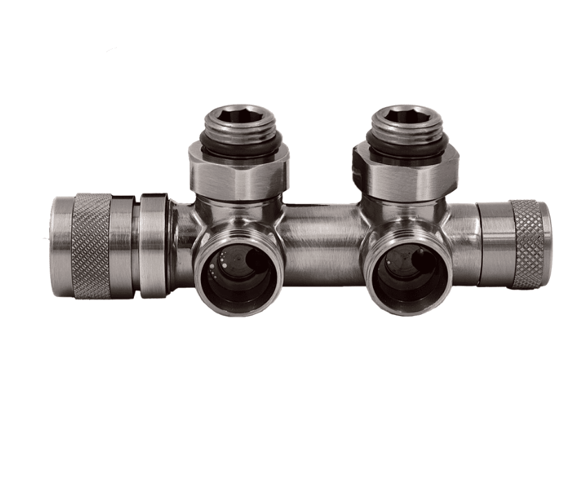 Узел нижнего подключения термостат."Lunar" угловой правый 1/2"х3/4"Е,Никель мат, Primoclima Armature