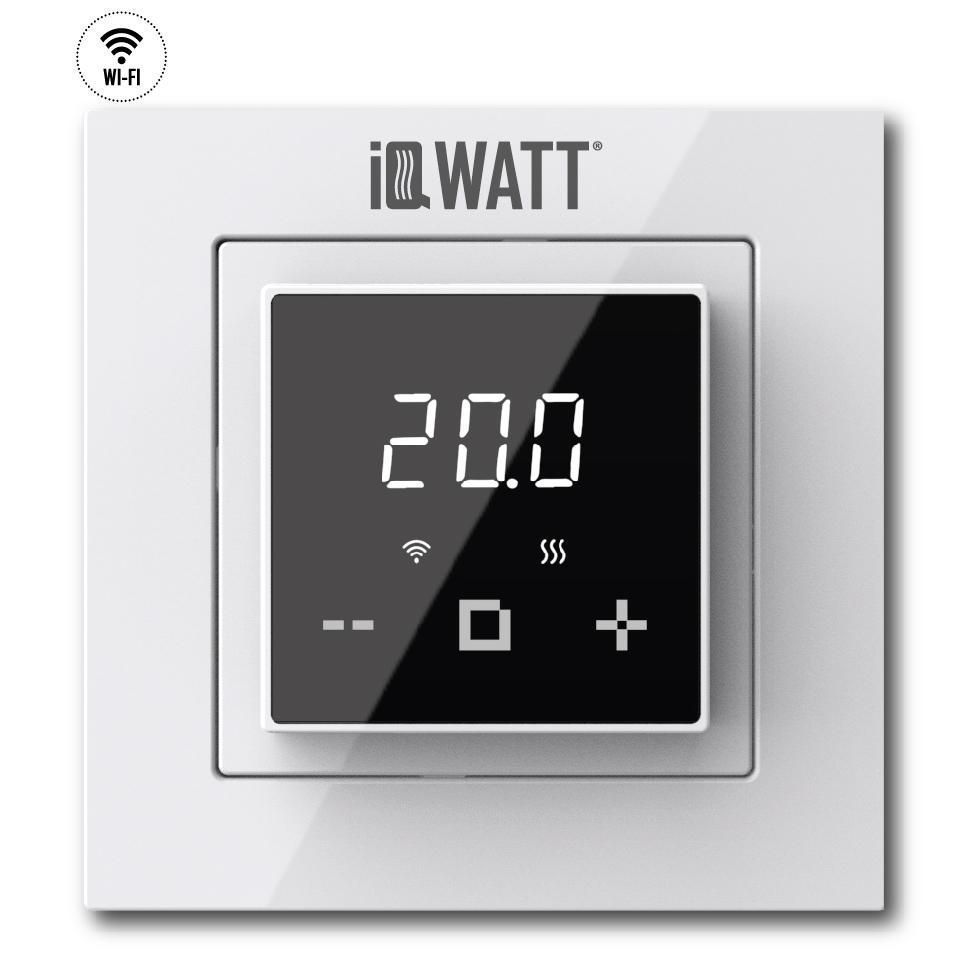 Терморегулятор электронный программируемый с сенсорным дисплеем IQ THERMOSTAT D Wi-Fi (белый/черный)