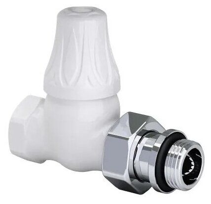 Клапан запорный прямой 1/2", для радиатора "ретро", цвет белый SR Rubinetterie