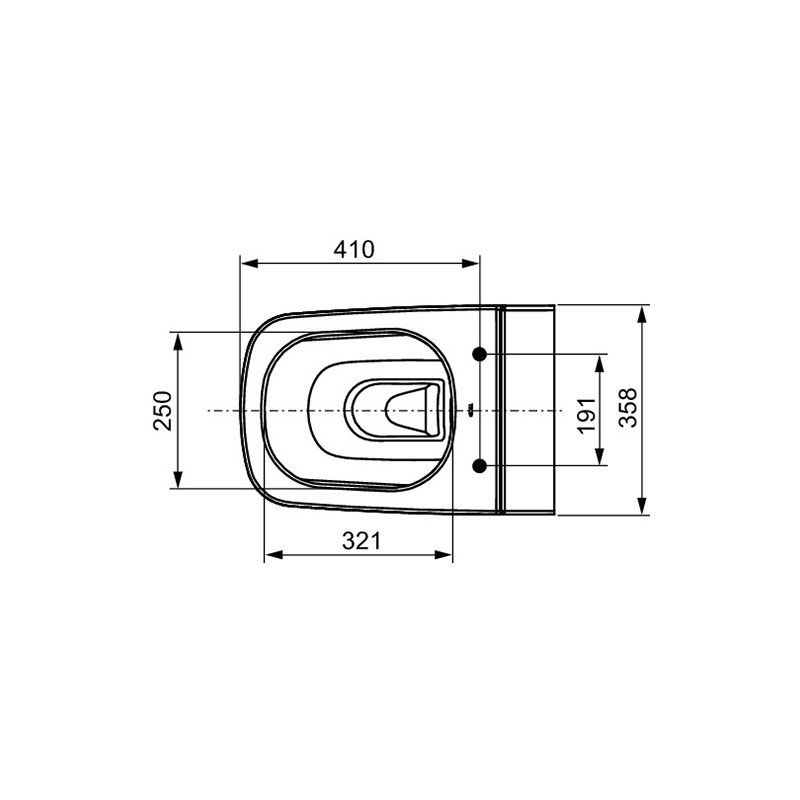 Комплект подвесного унитаза с крышкой TECEone, без гигиенического душа TECE (9700204+9700600)