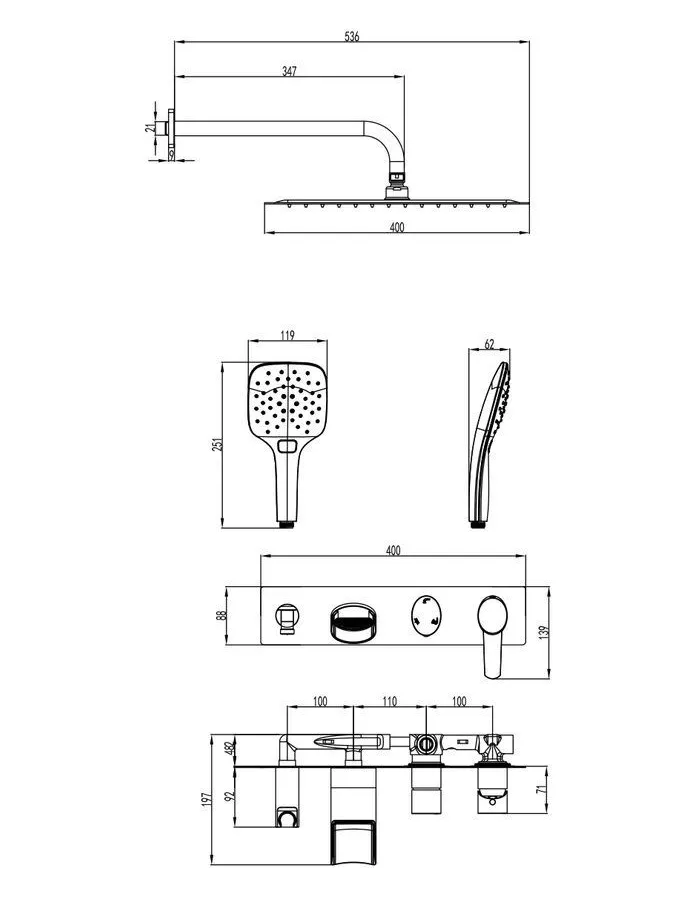 Система встраиваемая для ванны и душа ATLANTISS хром LEMARK Система встраиваемая для ванны и душа ATLANTISS хром LEMARK