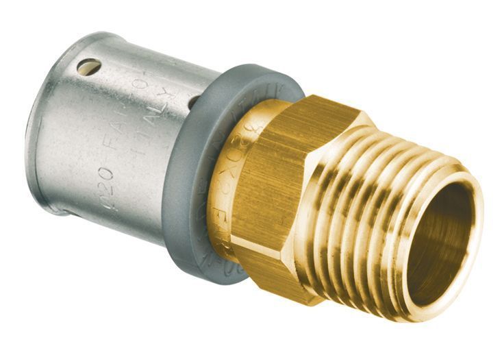 Муфта 26х1 НР латунь, пресс FAR