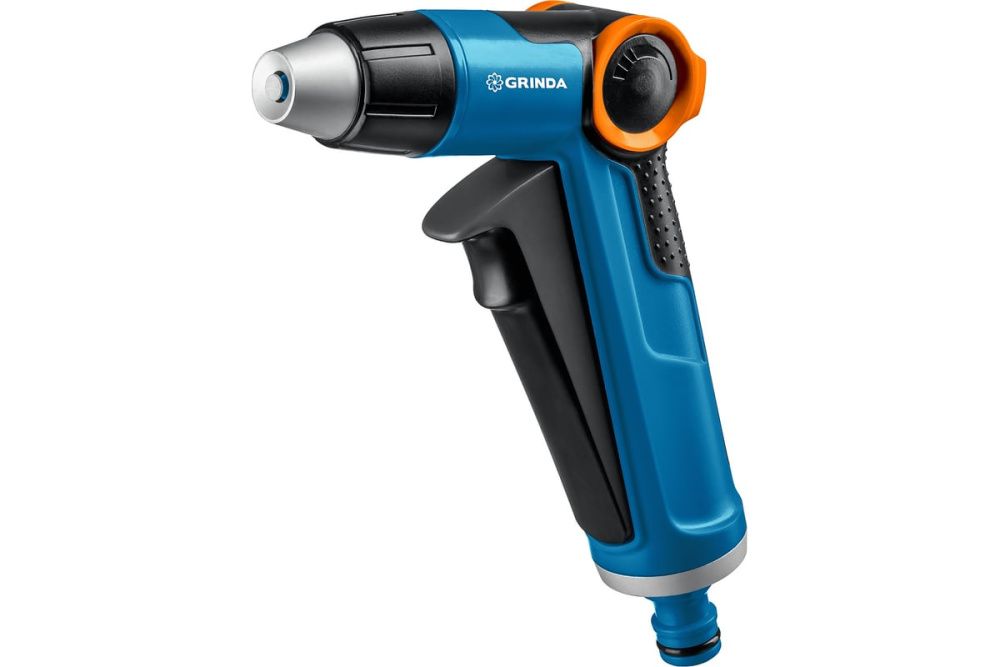 Пистолет поливочный, с регул. напора, плавная регулировка, курок спереди, GRINDA X-R PROLine