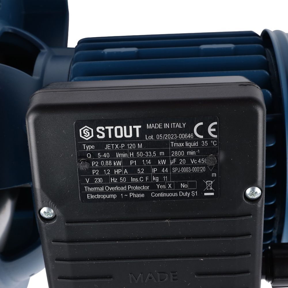 Насос поверхностный, корпус-нерж.сталь,раб.колесо-норил, Q-40л/мин, H-53,5м