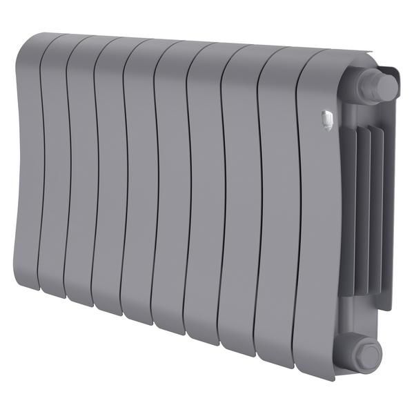 Радиатор биметаллический Infinity Silver Satin 300/87 10 секции VR80 (нижнее правое) серый Royal Thermo