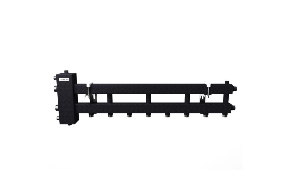 Балансировочный коллектор BM-100-5D (до 100 кВт, подкл. котла G 1 1/4", 4+1 конт. G 1", черный муар)