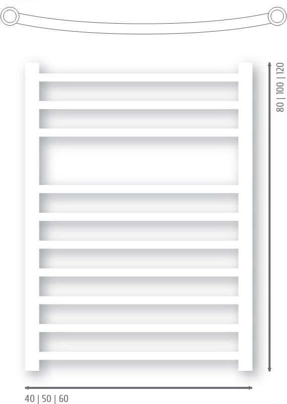 Полотенцесушитель К 50/60 1"-1/2" Водяной (К1), ДВИН