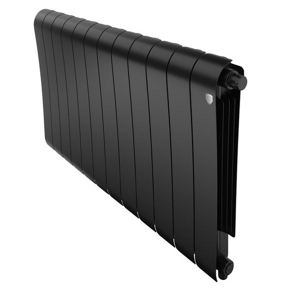 Радиатор биметаллический Infinity Noir Sable 500/87 12 секции VR80 (нижнее правое) черный Royal Thermo