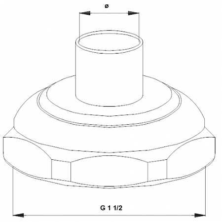 Соединение трубное для пайки G 11/2"х22 GRUNDFOS