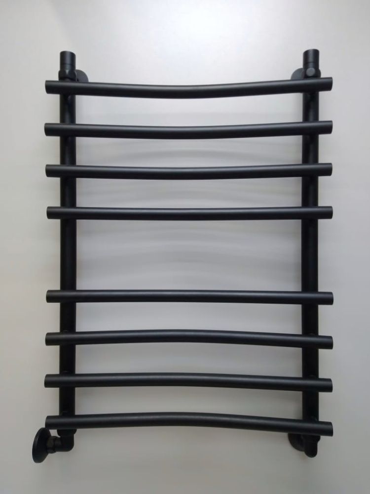 Полотенцесушитель R primo back 80/50 1"-3/4"-1/2" Водяной (К3), Черный матовый  ДВИН