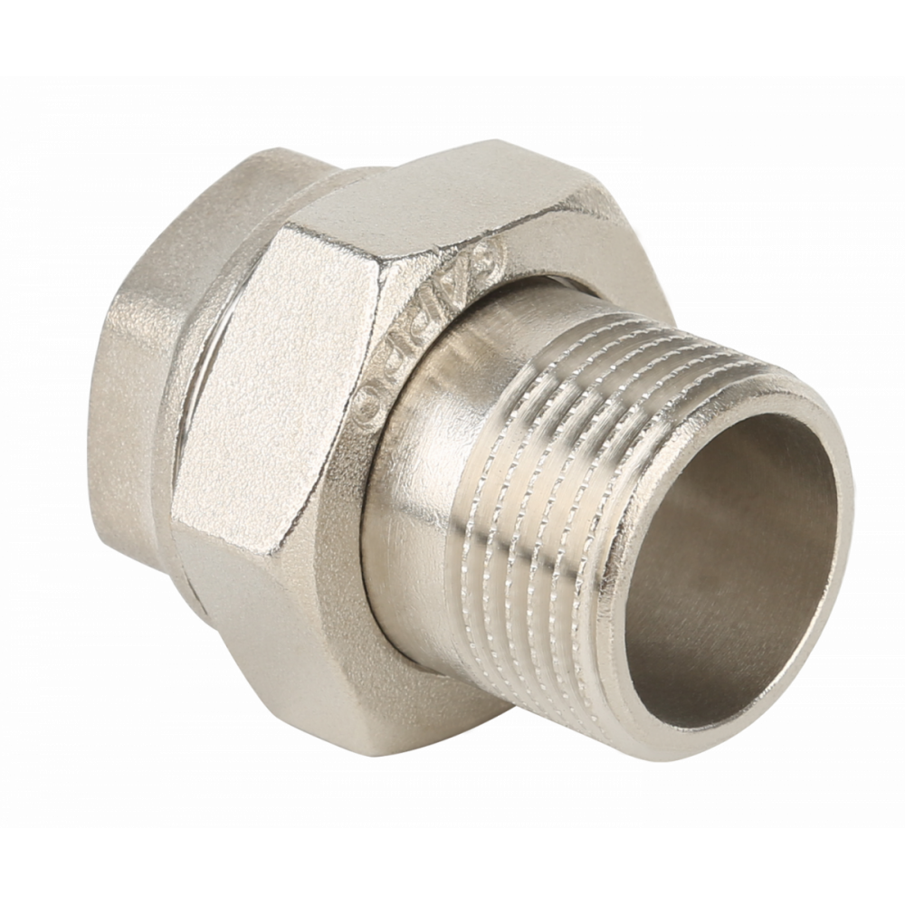 Сгон прямой (американка)  1/2" НВ никель Gappo