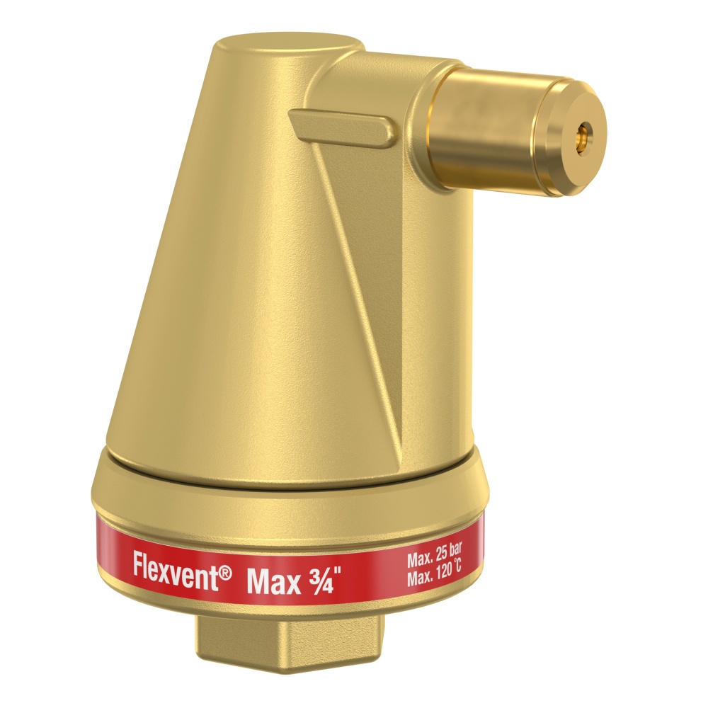 Воздухоотводчик поплавковый Flexvent MAX 3/4 (внутренняя резьба, латунь) Тм=120, Рм=25
