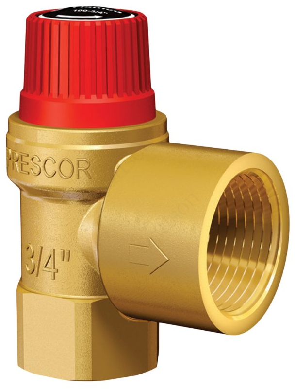 Клапан предохранительный Prescor 1/2" х 3/4" (ВР) P=2,5 бар, Тмах.=120оС