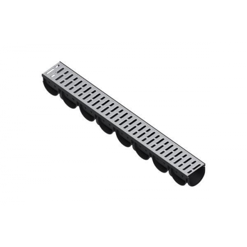 Лоток водоотводный S'park ЛВ-10.14.10-ПП пластиковый с решеткой стальной оцинкованной (комплект)