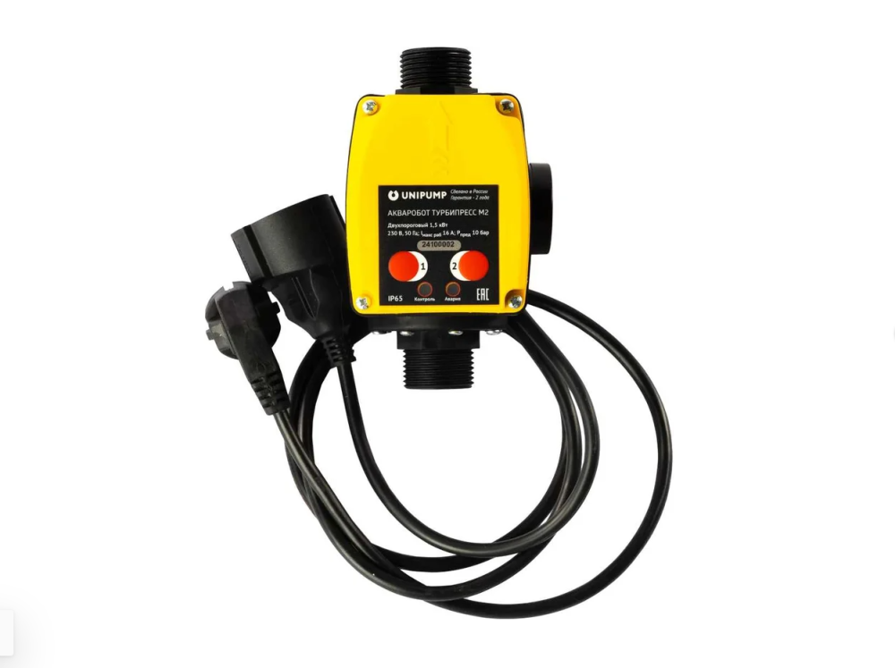 Блок управления насосом ТУРБИПРЕСС М2 с вилкой и розеткой UNIPUMP