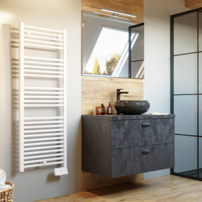 Полотенцесушитель электрический Theola Digital, узкий белый 500Вт, Atlantic