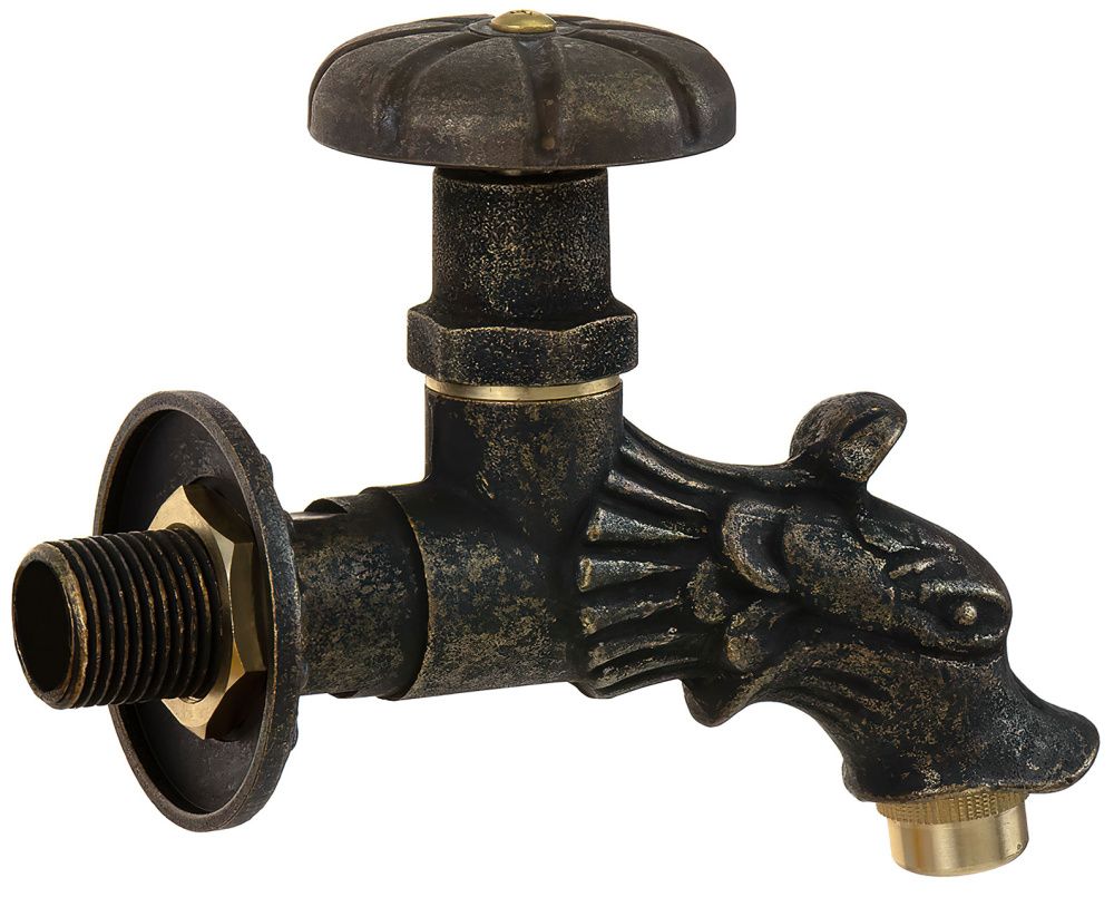 Кран садовый вентильный "Дракон" НР 1/2, штуцер 3/4, цвет бронза SANTERA