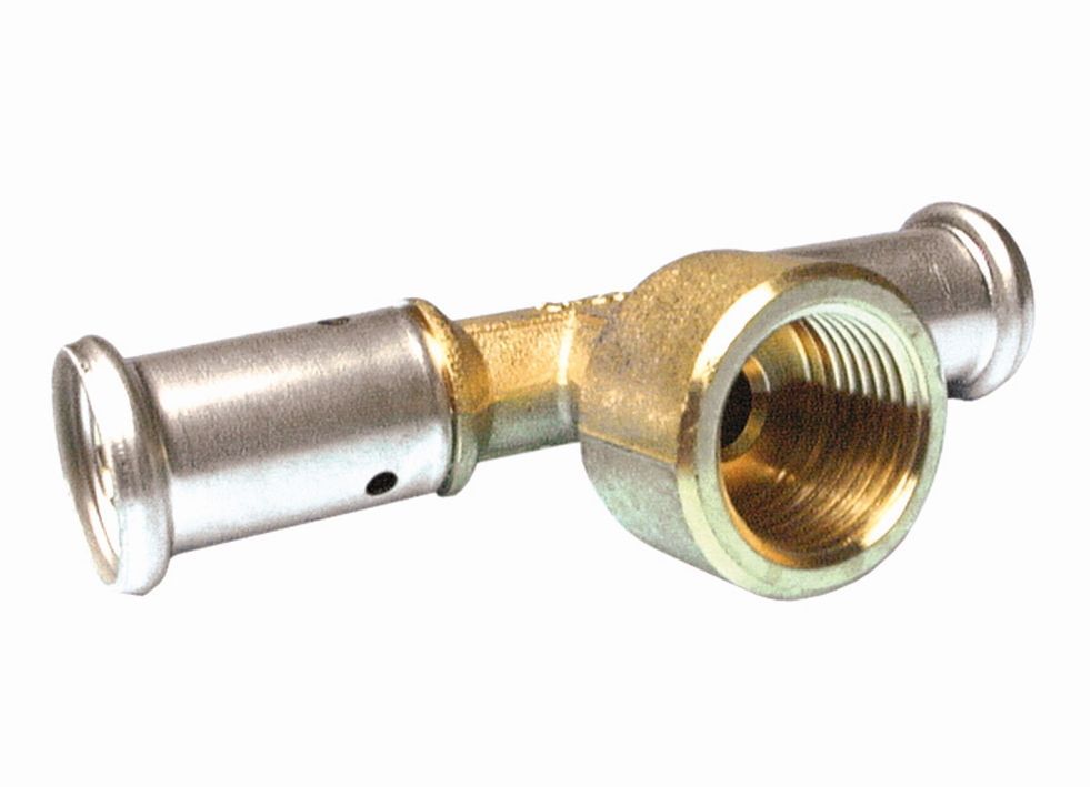 Тройник 20-1/2-20 латунь, пресс HENCO