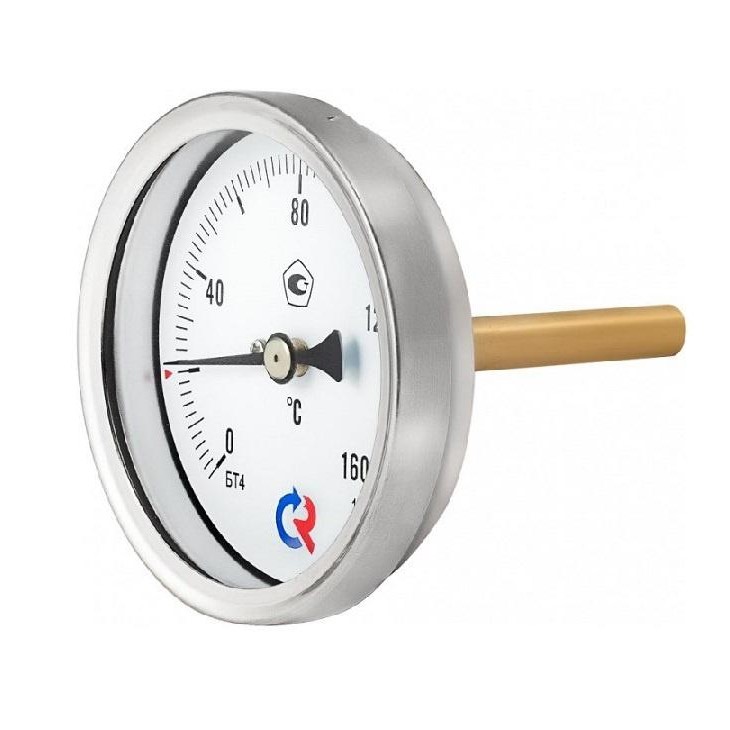 Термометр биметаллический БT-51.211, 100мм, (0...+120C), G1/2", L150, кл.т.1,5, аксиальный