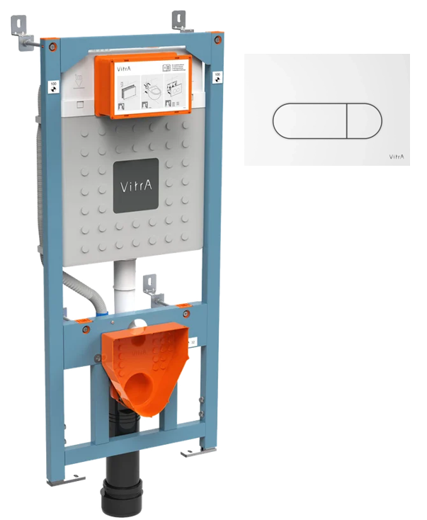 Инсталяция V12  + Панель смыва Root Round, белая (В ПОДАРОК!), Vitra