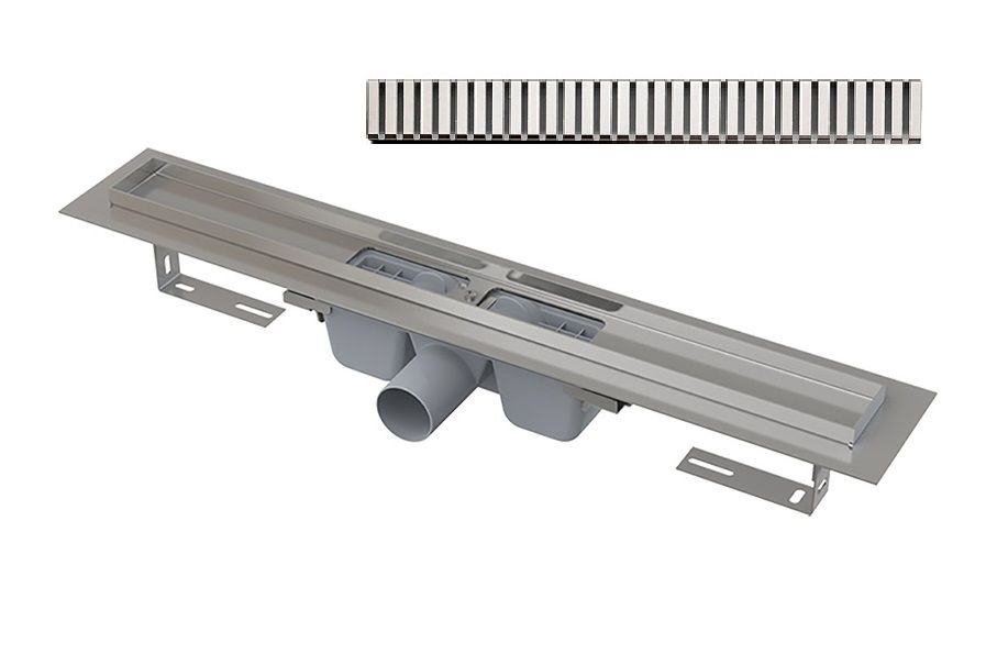 Водоотводящий желоб  из нерж. 650 мм в комплекте с решеткой LINE-650L ALCA PLAST