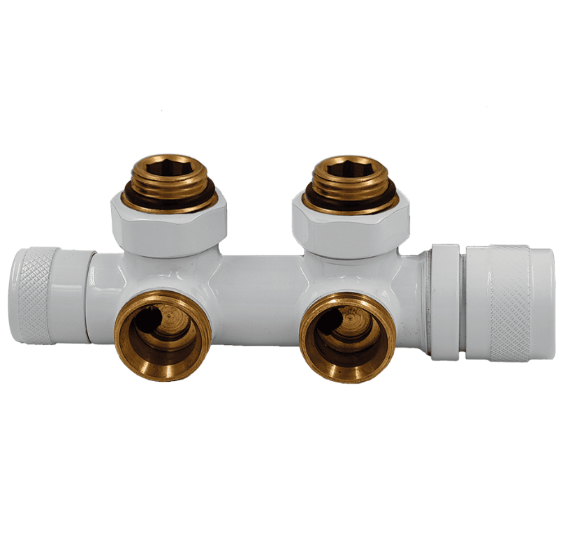 Узел нижнего подключения термостат."Lunar" угловой левый 1/2"х3/4"Е, Белый, Primoclima Armature