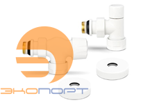 Комплект радиаторных клапанов 1/2х3/4Ek осевой белый Varmega