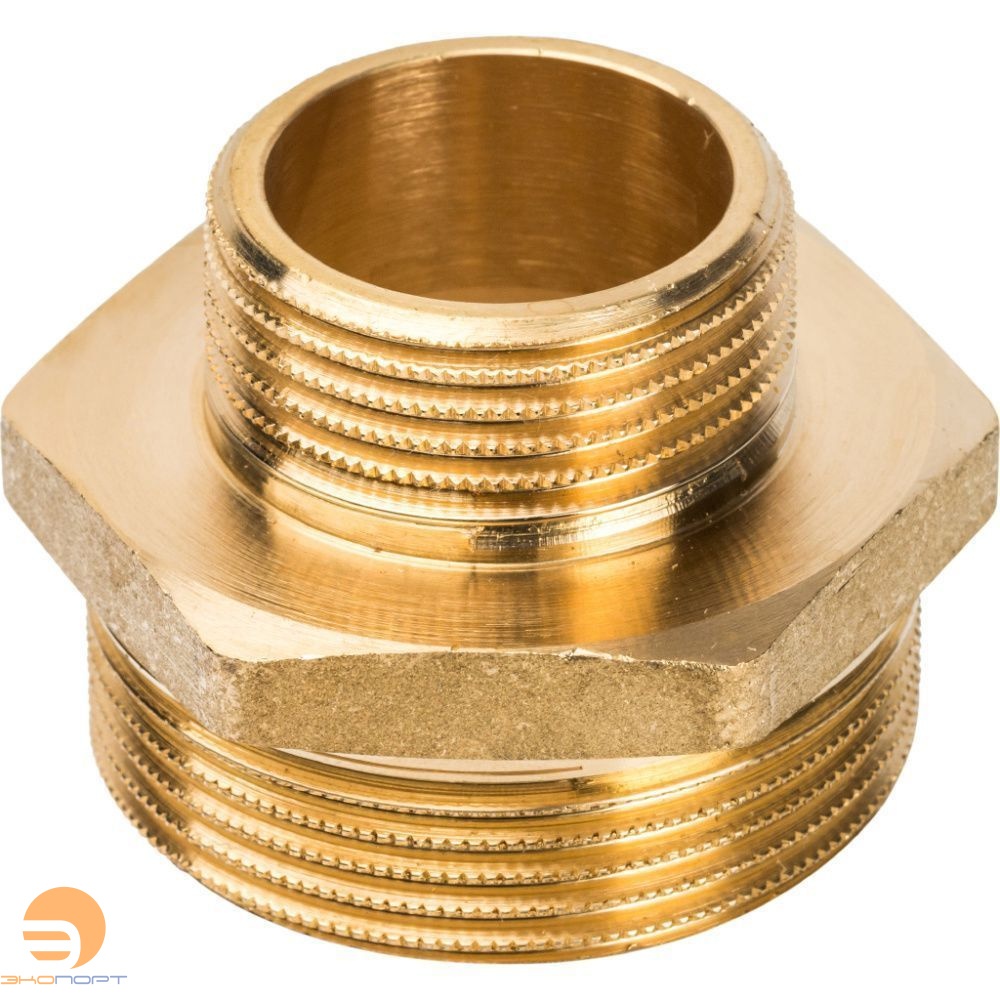 Ниппель НР-НР 1 1/2х1 (латунь) STOUT