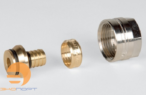 Соединение резьбовое 20х3/4" (евроконус) со стяжным кольцом  alpex, хром Frankische
