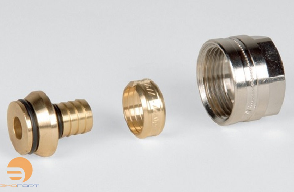 Соединение резьбовое 20х3/4" (евроконус) со стяжным кольцом  alpex, хром Frankische