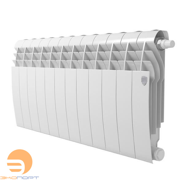 Радиатор биметаллический BiLiner Bianco 350/87 VR80 12 секций (белый, нижнее подключение) Royal Thermo