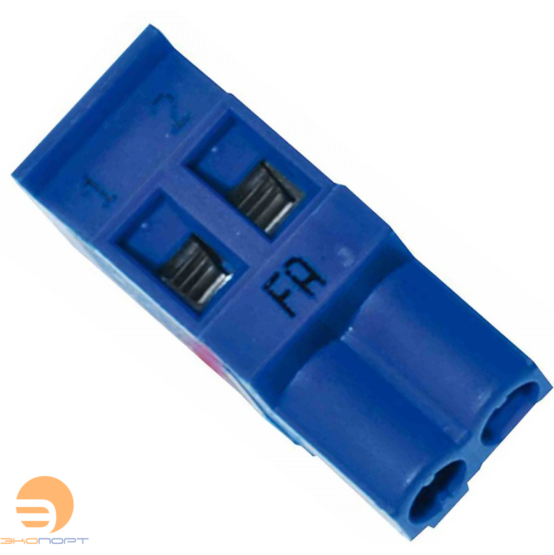 Штекер 2-х разъёмный, голубой