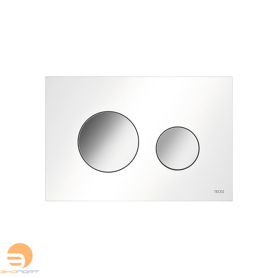 Клавиша TECEloop 2.0, пластиковая, белый глянцевый, кнопки хром глянцевый